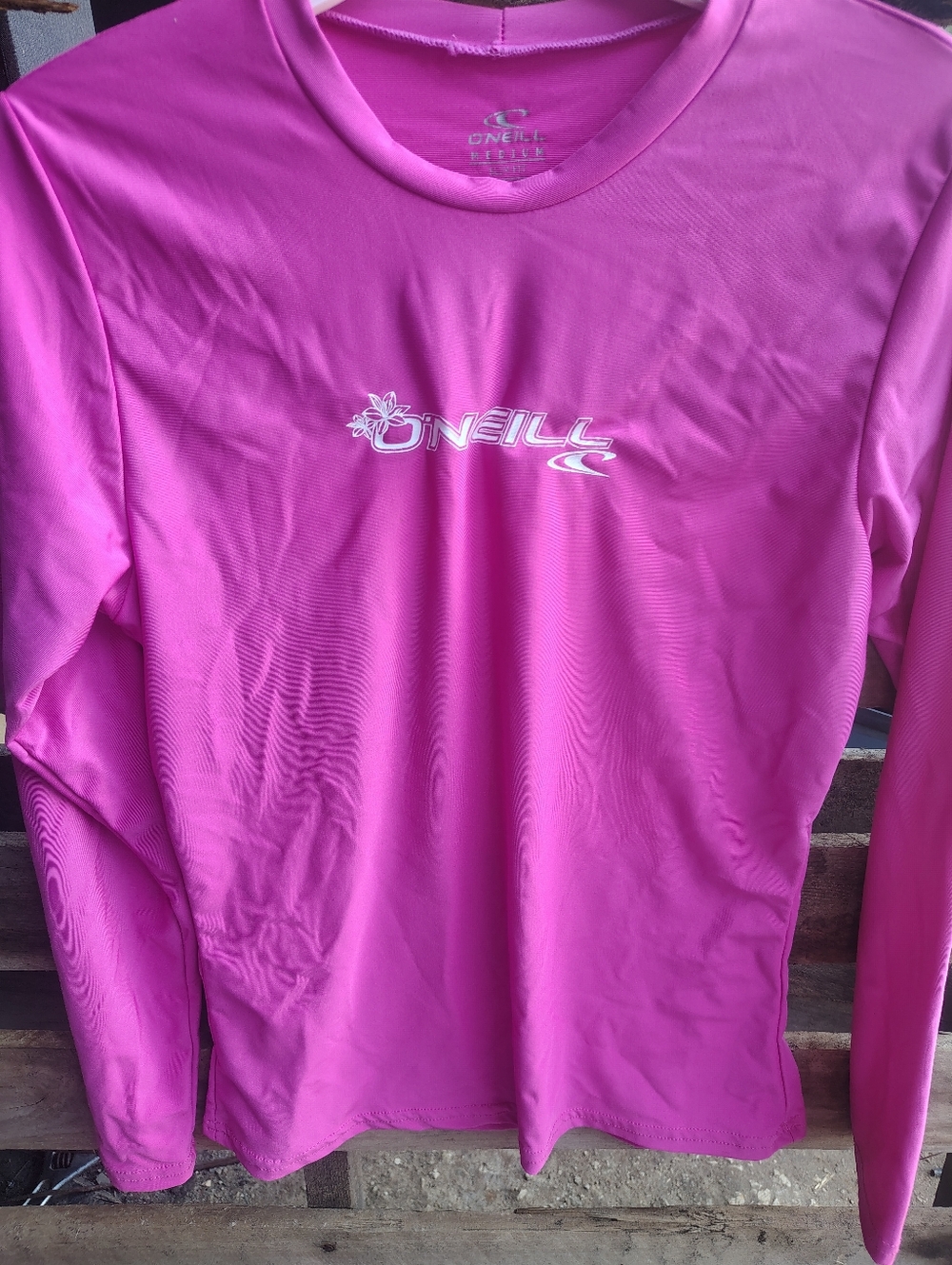 O'Neill Hot Pink Long-Sleeve Rash Guard